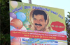 Banner conveying birthday wishes to Bannanje Raja  raises eyebrows